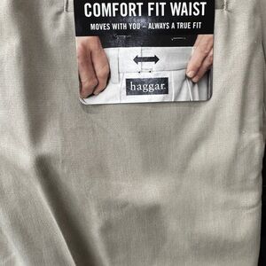 NEW NWT Haggar Comfort Fit Waist Pants in Light Khaki 36x34
